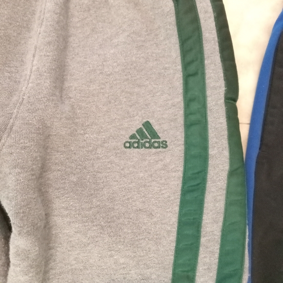 Adidas boys joggers sweatpants atathletic pants bundle size 7 black gray blue - Picture 2 of 11